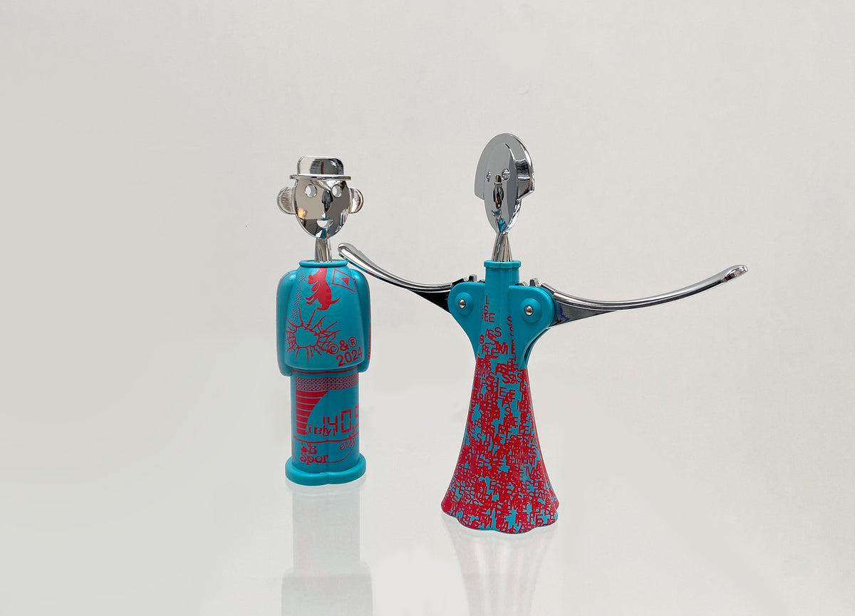 Sandro corkscrew next to Anna corkscrew, both from the Liquid series