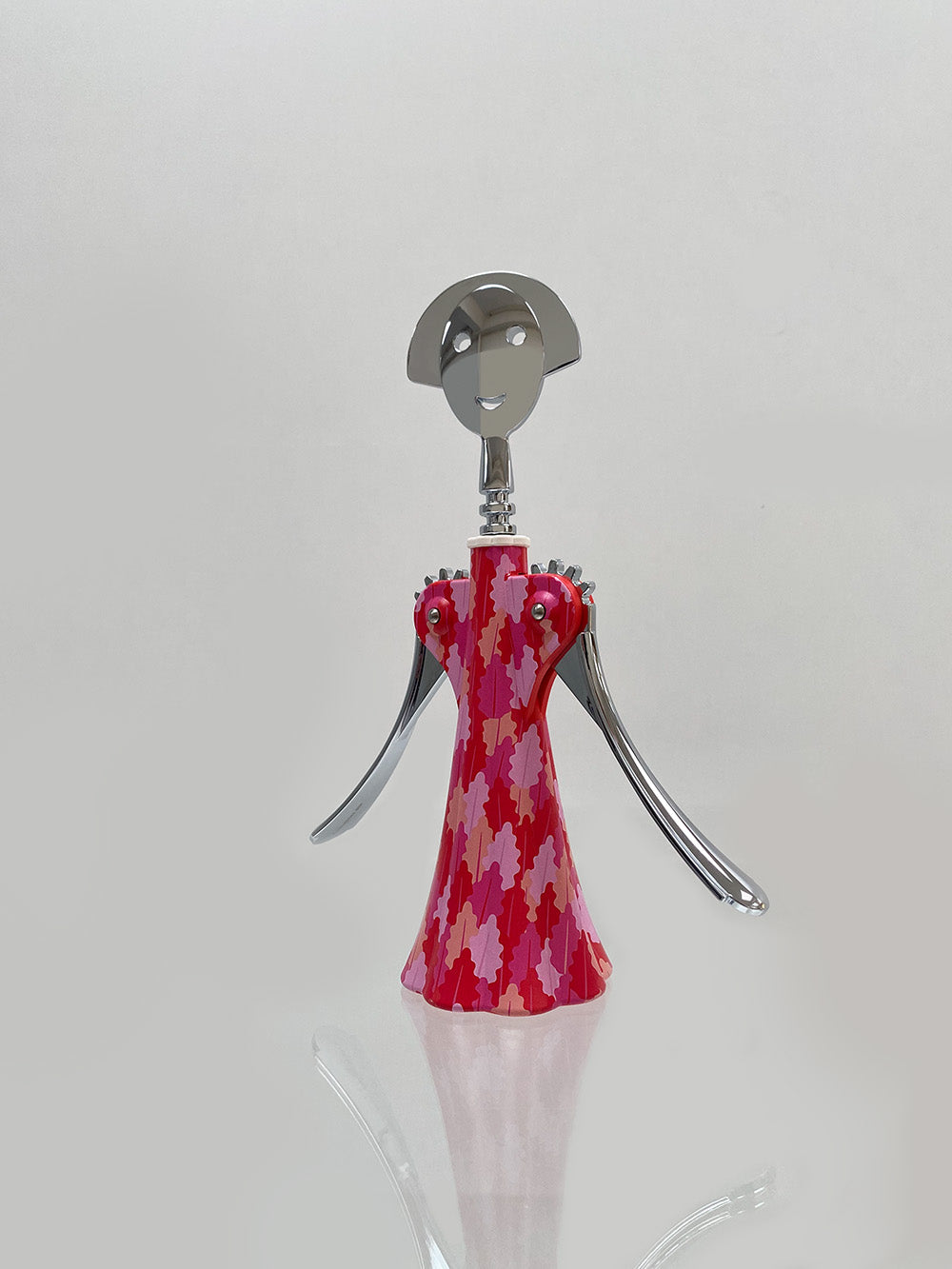 Corkscrew Anna Arborea by Alessi, detail of pink motif