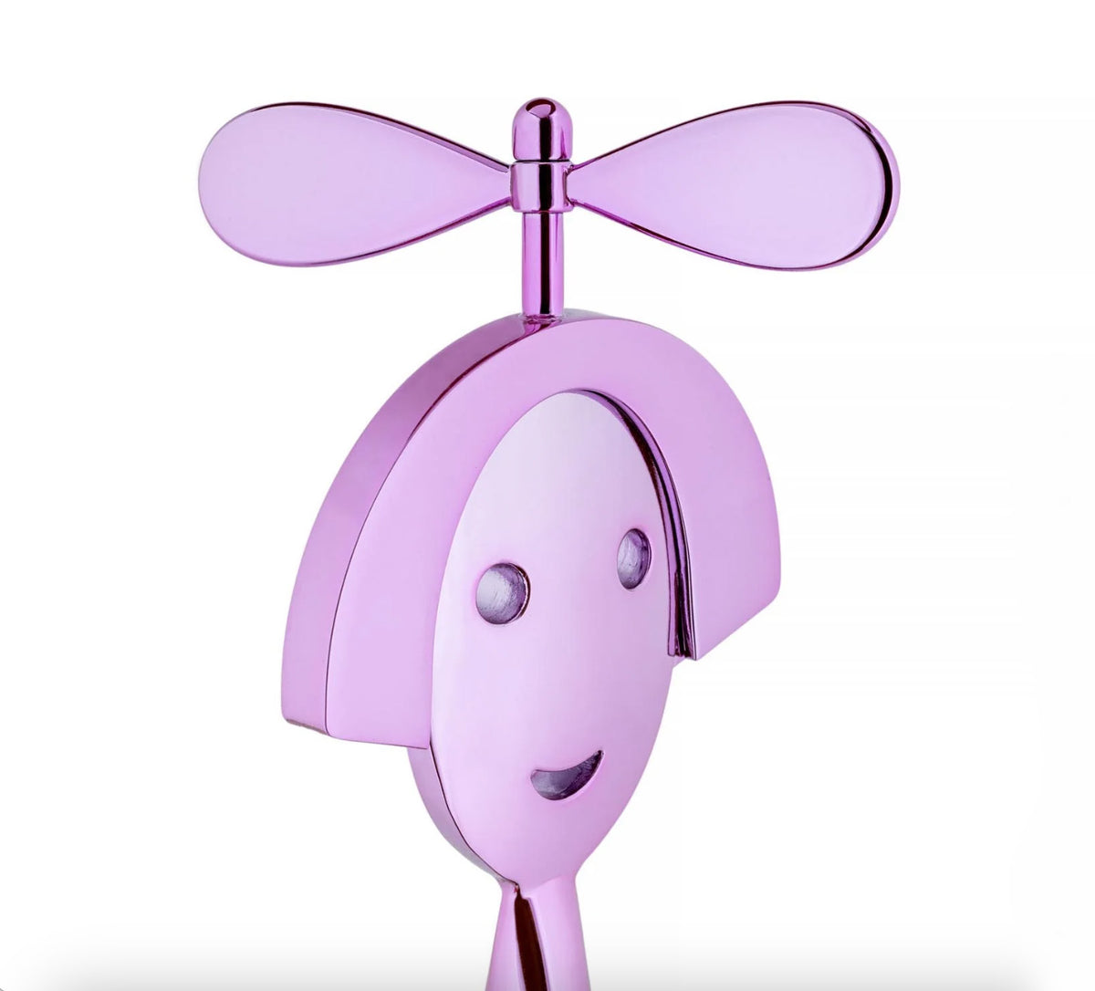 Anna corkscrew Arborea, detail of head with propeller in pink PVD coating