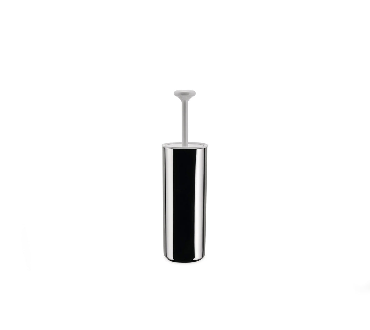 Alessi Birillo toiletborstel met houder, rvs en wit