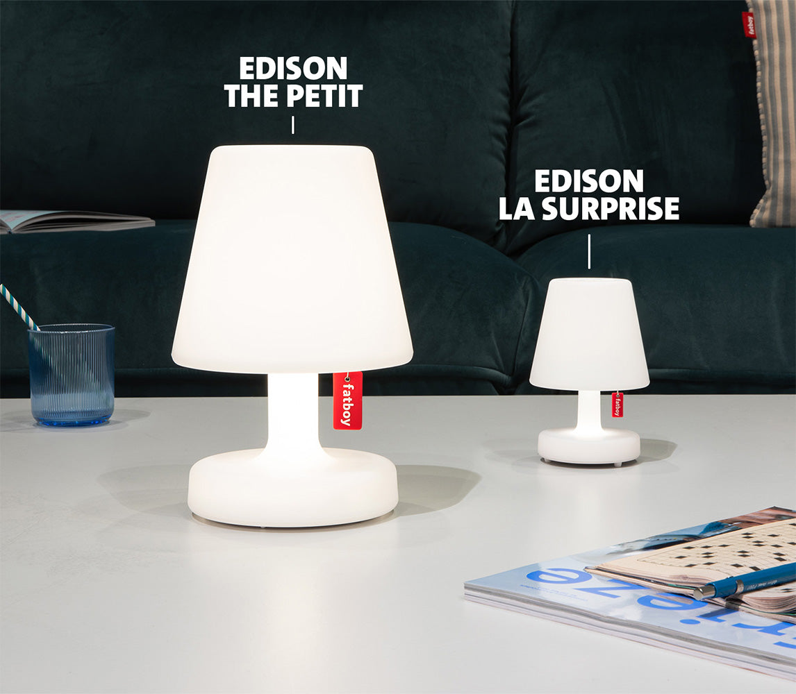 Fatboy Edison Petit tafellamp naast kleine Edison la Surprise