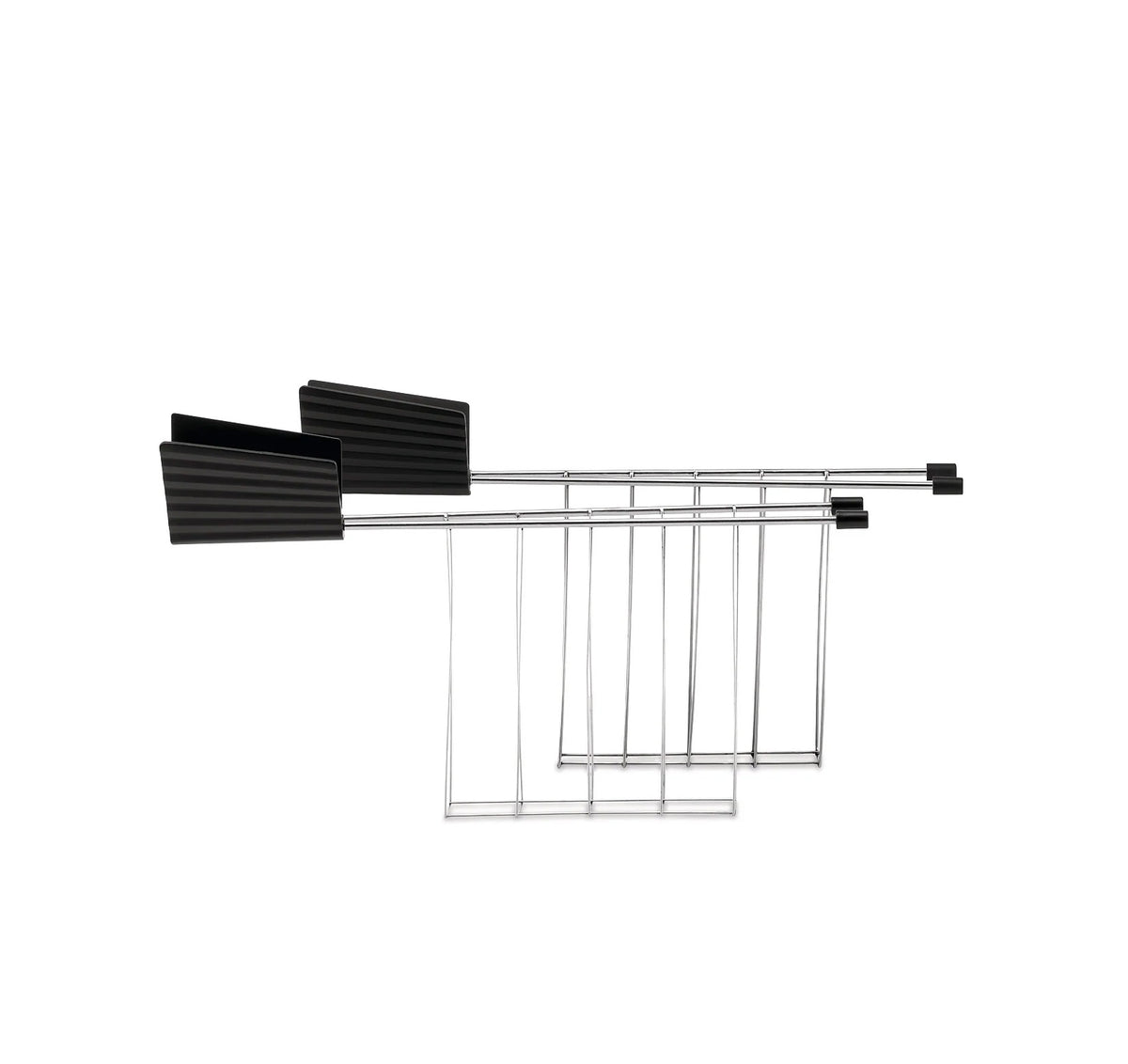 Alessi Plissé toastklemmen-set van twee, zwart, ontwerp Michele De Lucchi