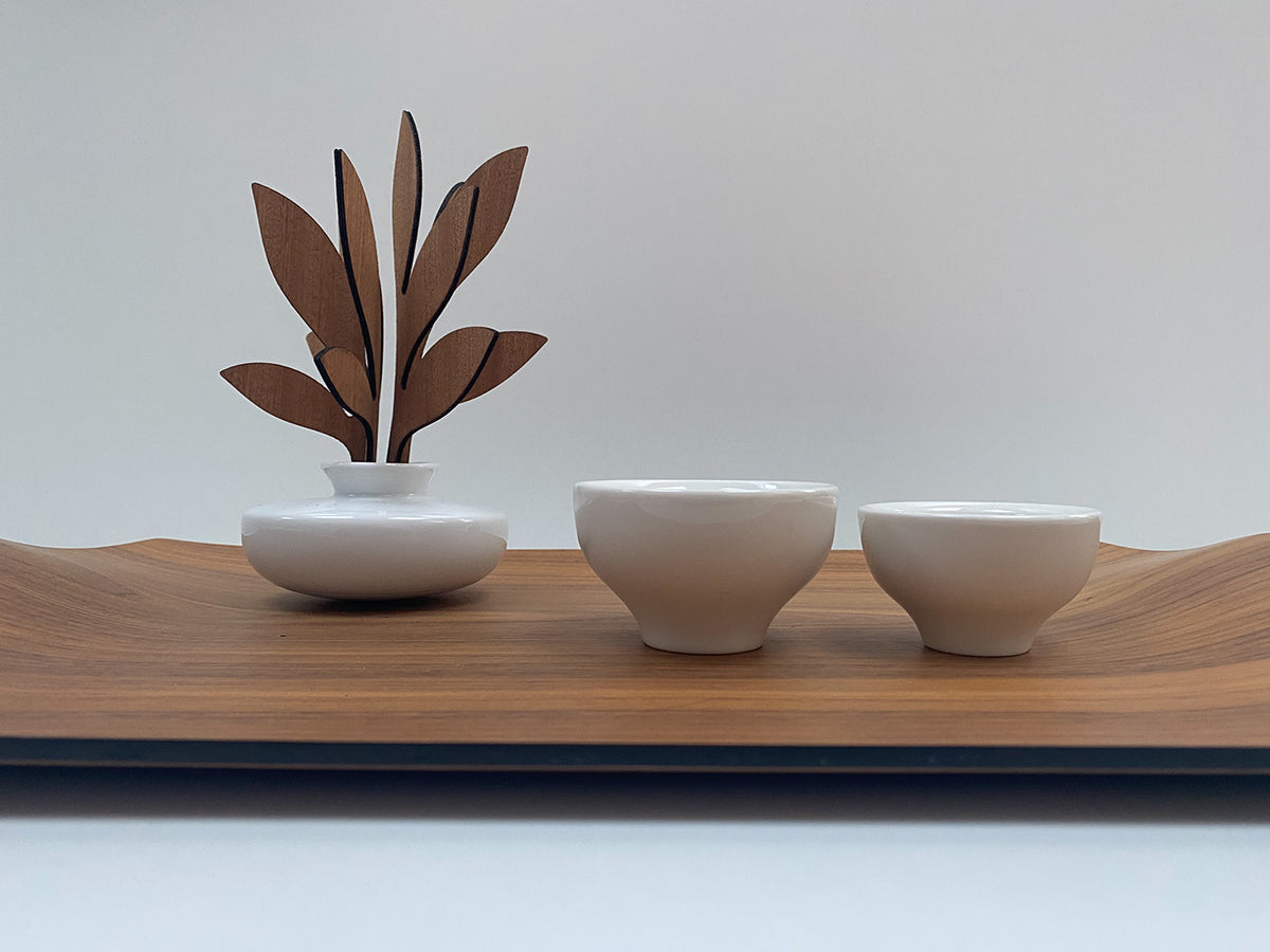 Alessi Jade koffie kopjes uit de serie, twee maten naast elkaar