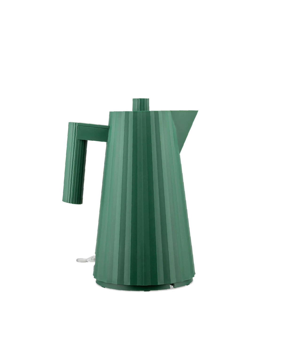 Alessi plissé hoge waterkoker 1,7 liter in groen, vooraanzicht, ontwerp Michele De Lucchi