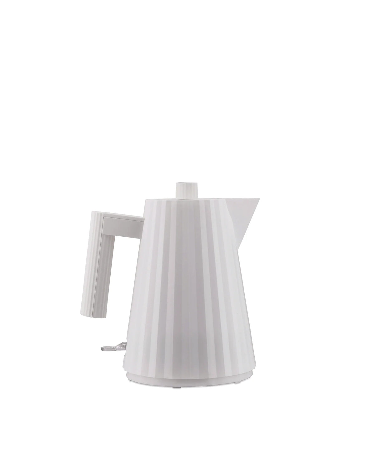 Alessi Plissé waterkoker, 1,0 liter, wit, ontwerp Michele De Lucchi, zijaanzicht
