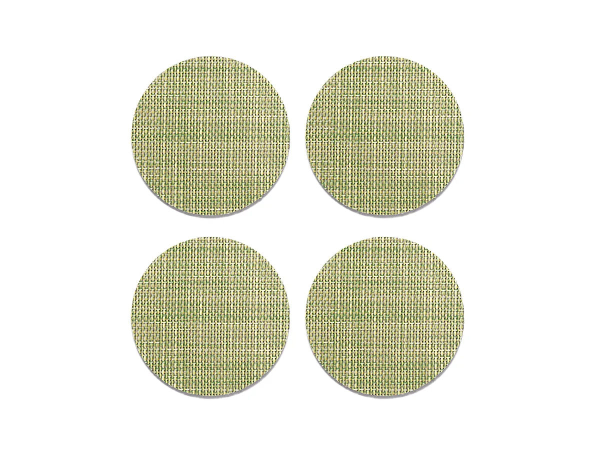 Chilewich Dill onderzetters, set van 4, bovenaanzicht van geweven vinyl in groentint