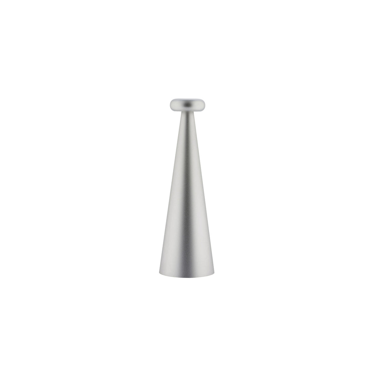 Alessi Bedin oplaadbare lamp in grijs, conische vorm met draaibare kop