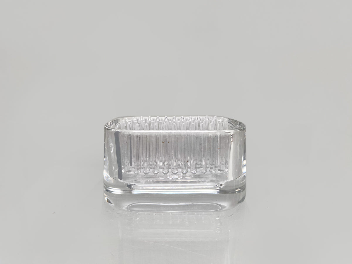 Michi-Kusa Oval Clear, small oval glass vase, side view