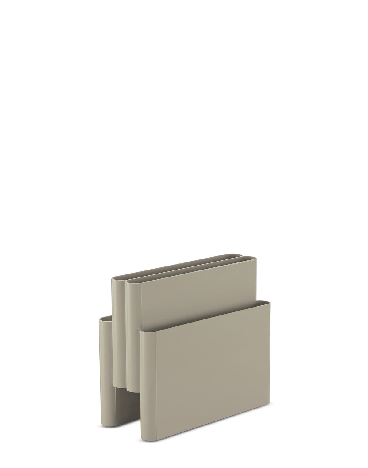 Tijdschriftenrek van Kartell in duifgrijs, vooraanzicht