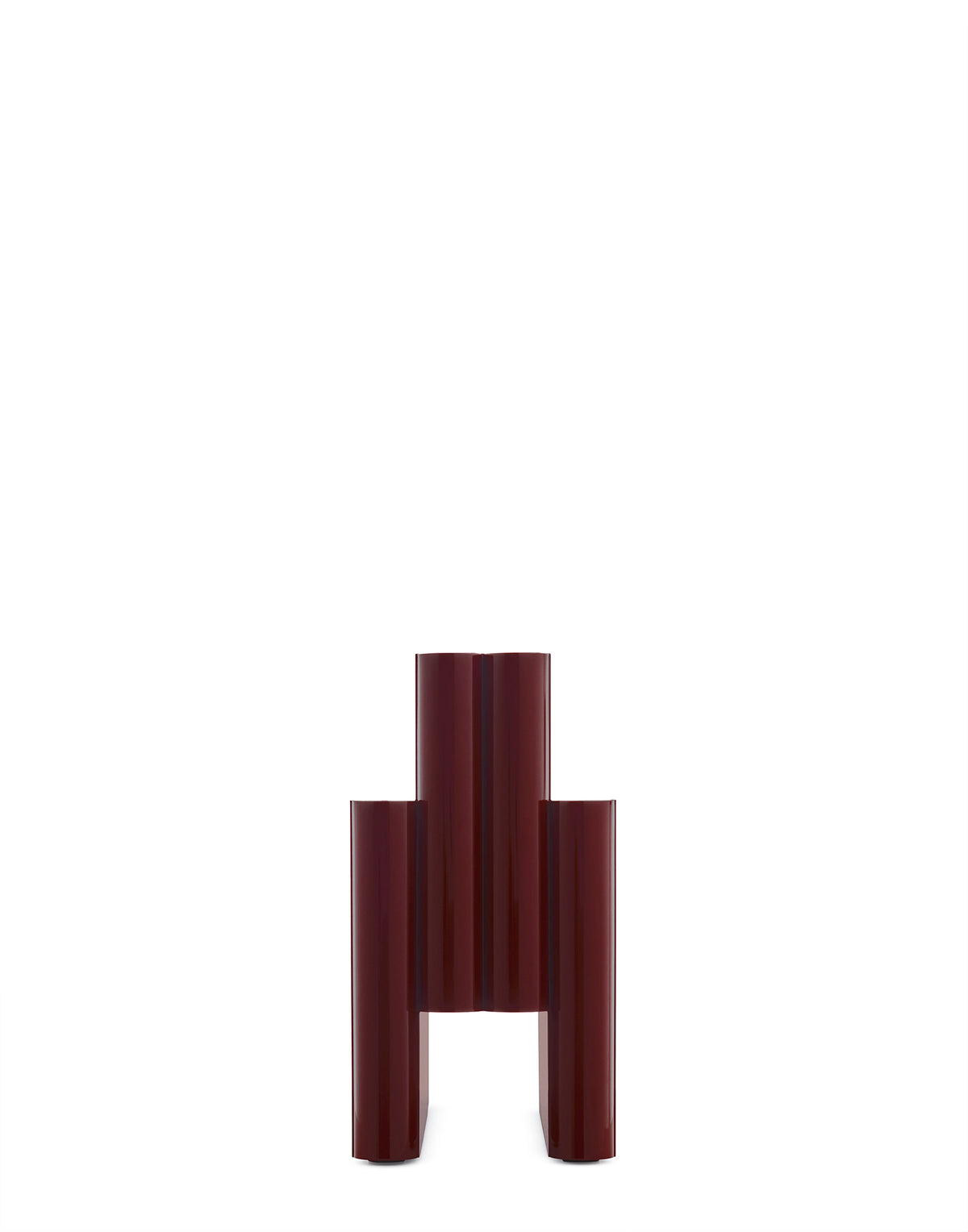 Kartell tijdschriftenrek Bordeaux, achteraanzicht met gebogen buisvorm