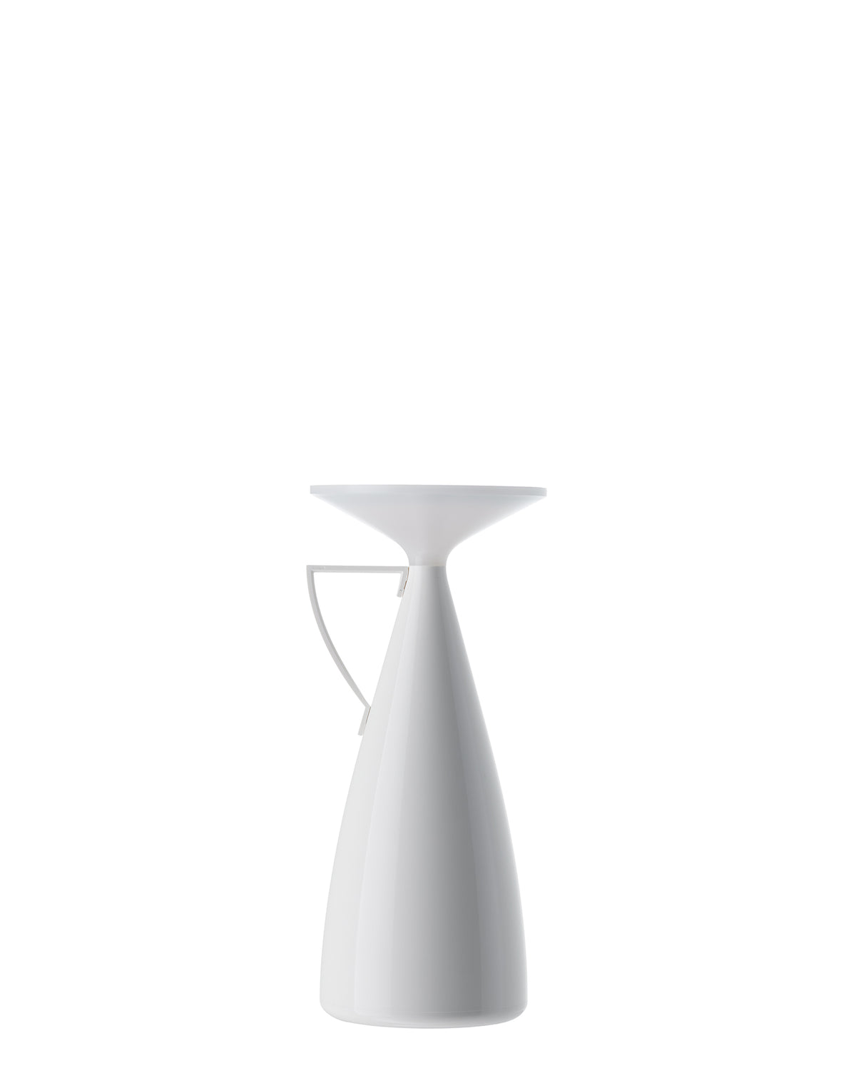 Camomille tafellamp van Kartell, wit, zijaanzicht met licht uit