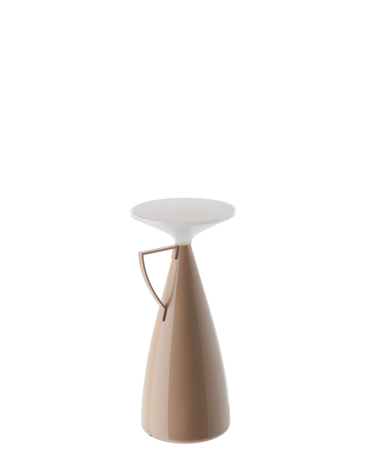 Kartell Camomille tafellamp in crema en cipria, bovenaanzicht, licht uit