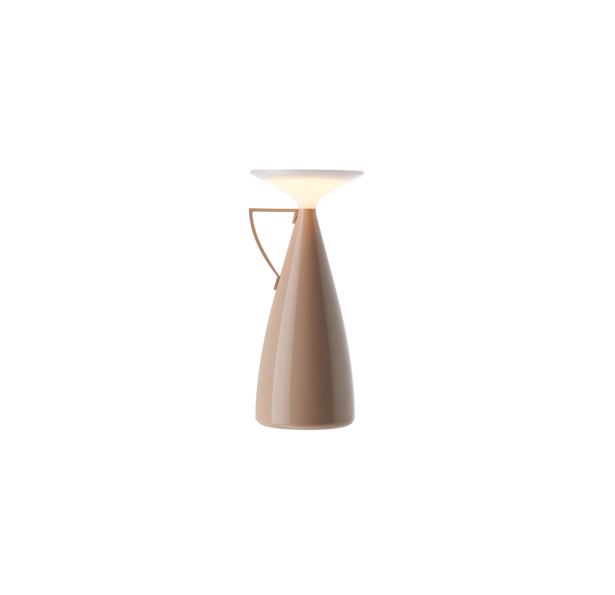 Kartell Camomille tafellamp op batterijen in crema en cipria, vorm van theepot, licht uit