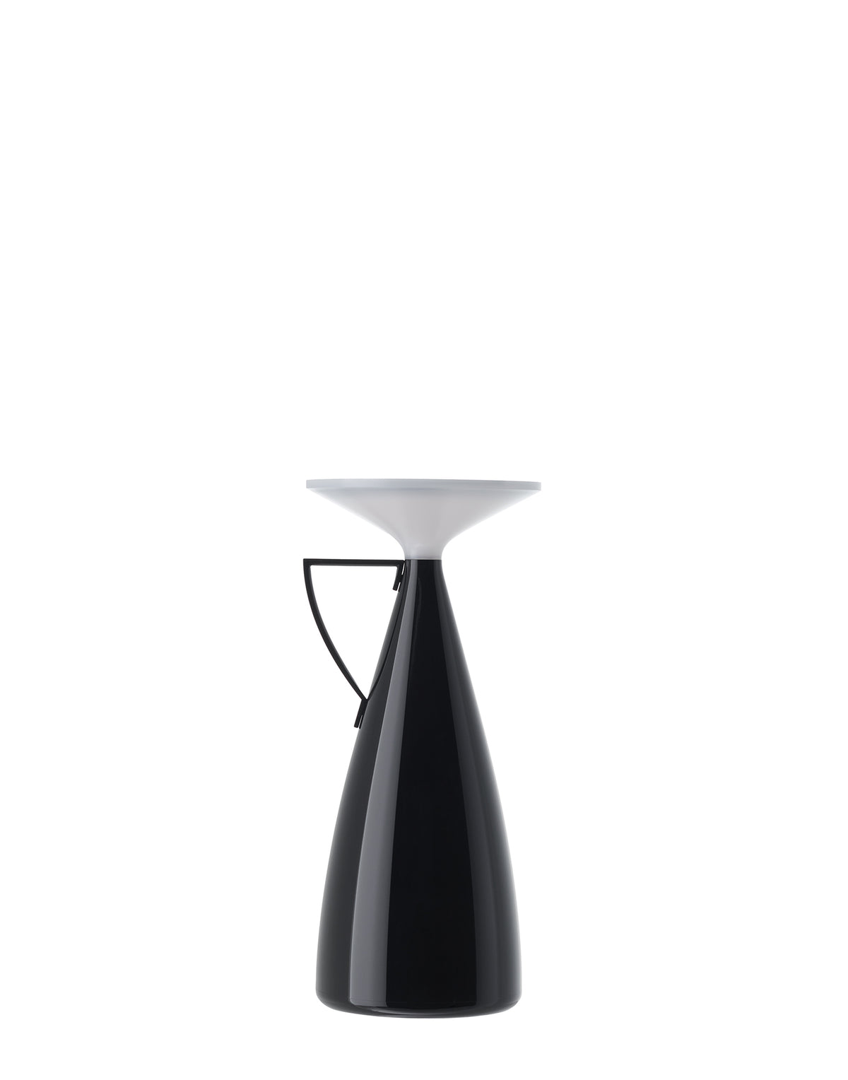 Kartell Camomille tafellamp, zwart, detail van handvat en voet