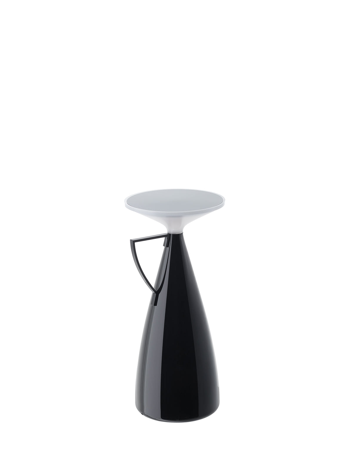 Kartell Camomille tafellamp, zwart, vooraanzicht met wit lichtscherm