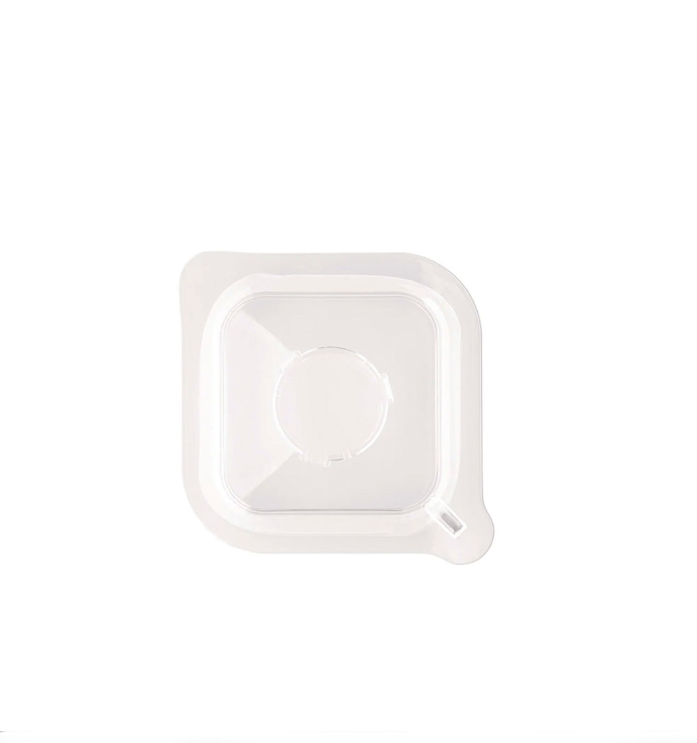 Separate lid for plissé blender by Alessi, glass, top view, design Michele De Lucchi