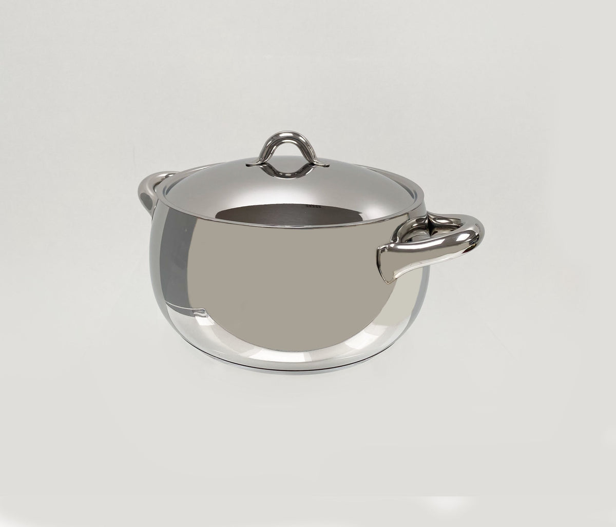 Alessi Mami lage kookpan met deksel, roestvrij staal, diameter 25,5 cm, geschikt voor inductie