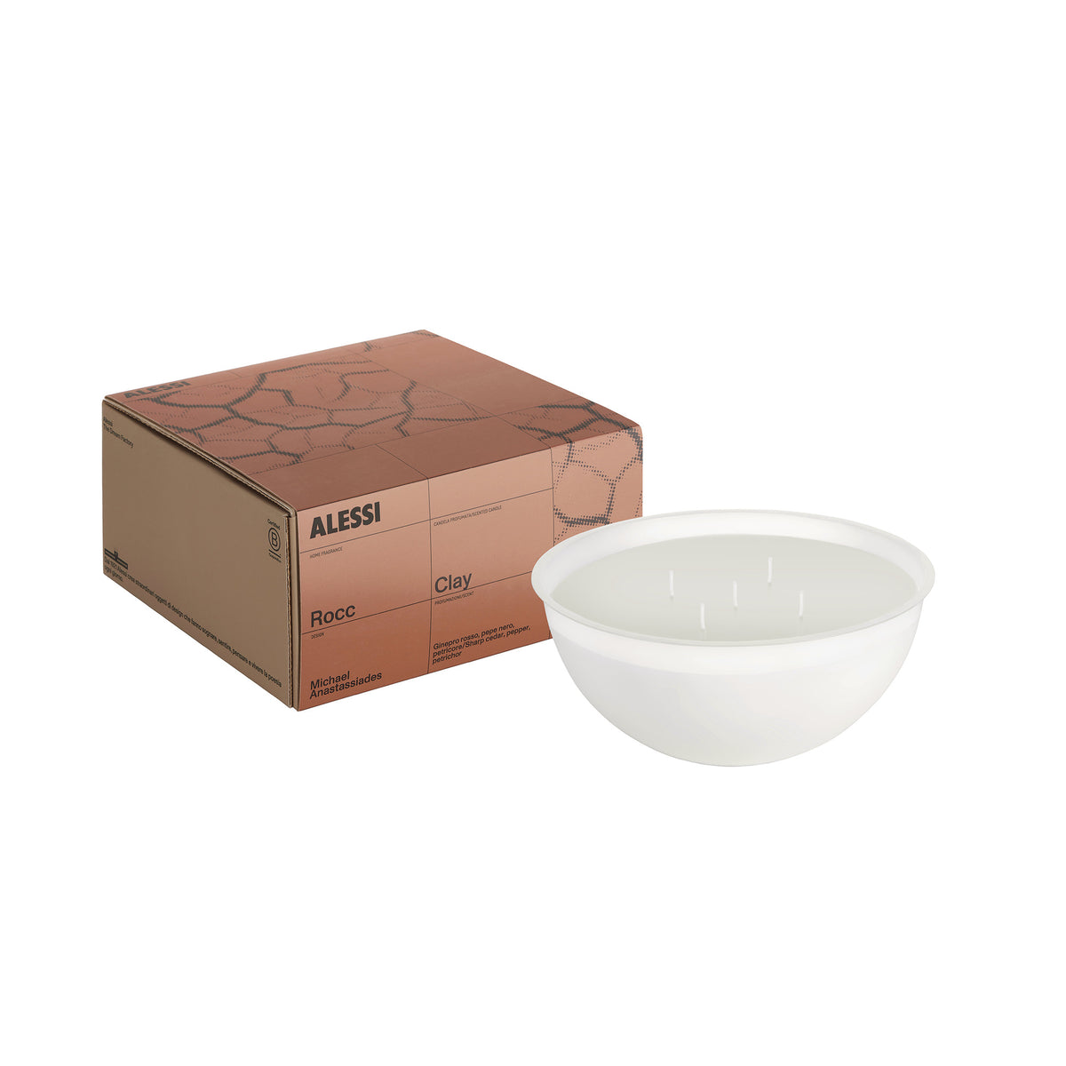 Alessi Rocc Clay losse geurkaars L met verpakking, formaat groot