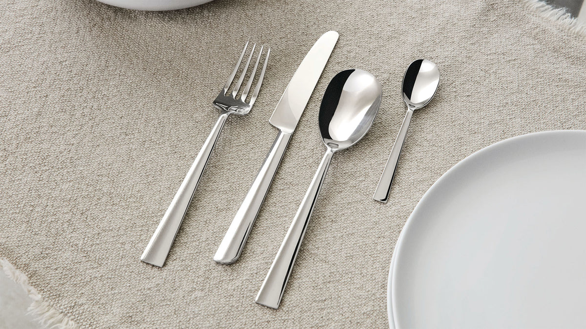 Alessi Asta bestekset met vork, mes en lepels, monoblok in rvs