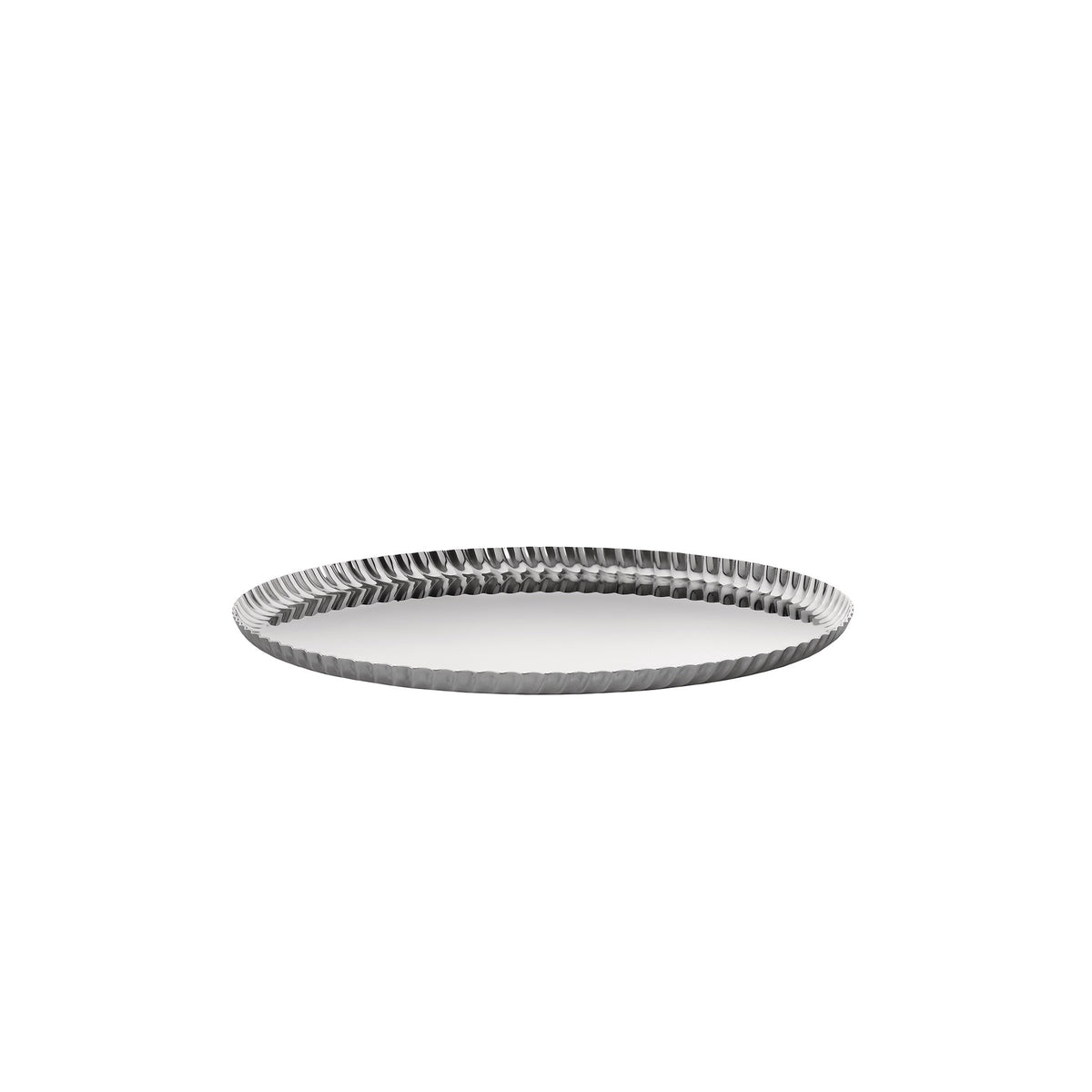 Alessi Pleats Rond 31 dienblad, zijaanzicht met golvende rand