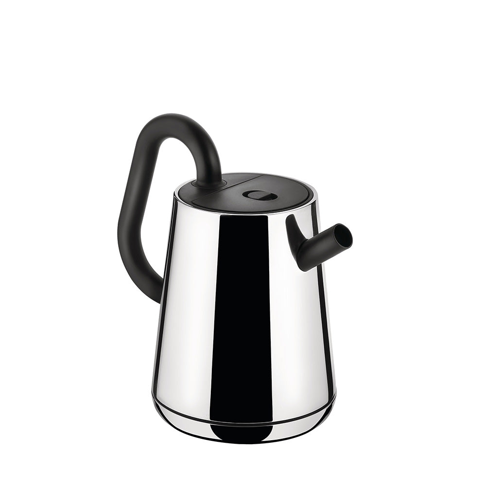 Detail van deksel en knop van de Little Toru elektrische waterkoker van Alessi.