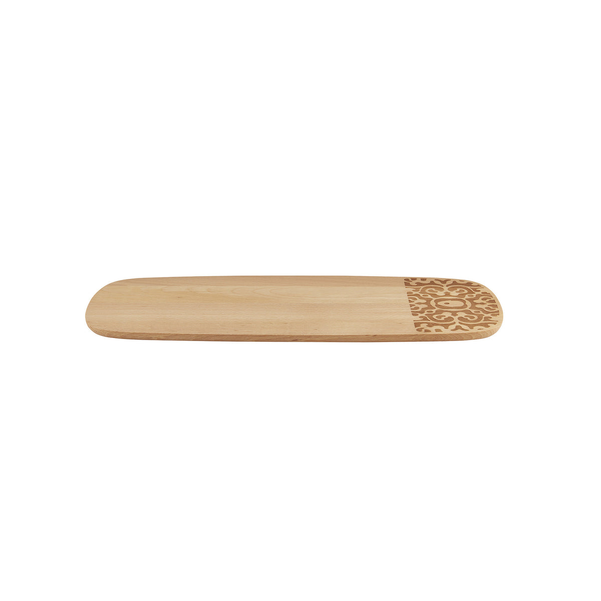 Alessi DRESSED serveerplank van hout, zijaanzicht, ontworpen door Marcel Wanders