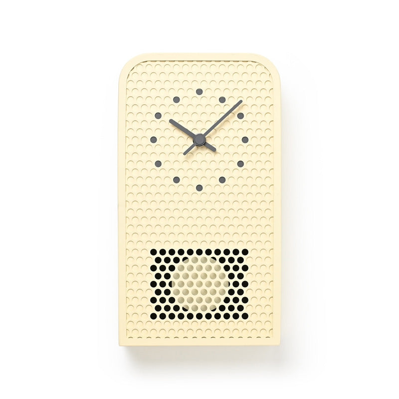 Lemnos MOOV cuckoo clock in ivory, design Ryosuke Fukasada, front view