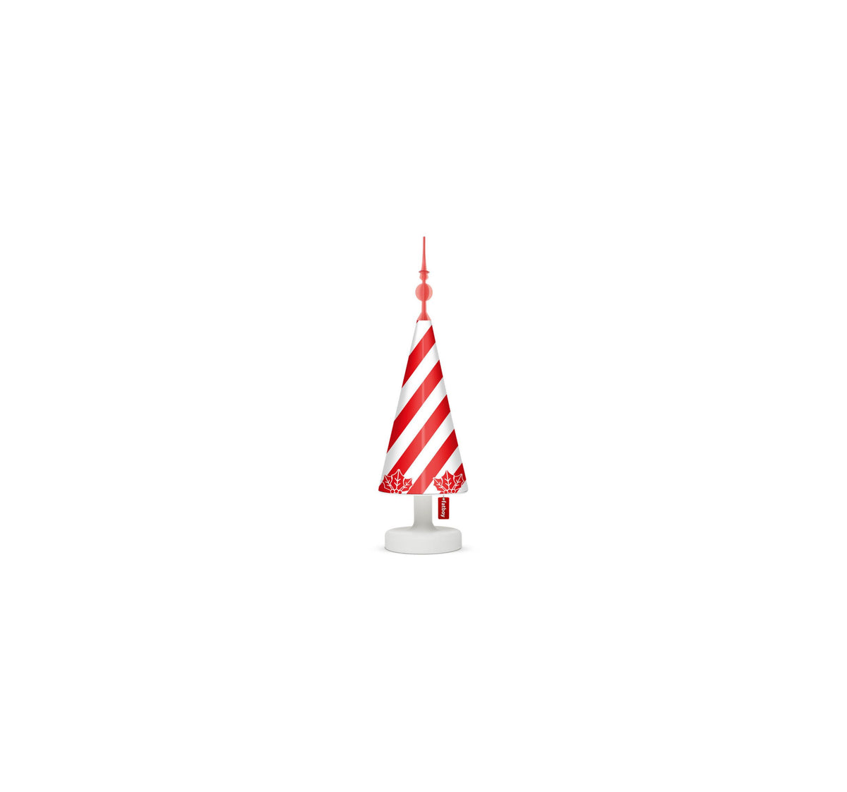 Fatboy Edison the Petit tafellamp met speciale kerst treetopper, rood-wit gestreepte kap met piek