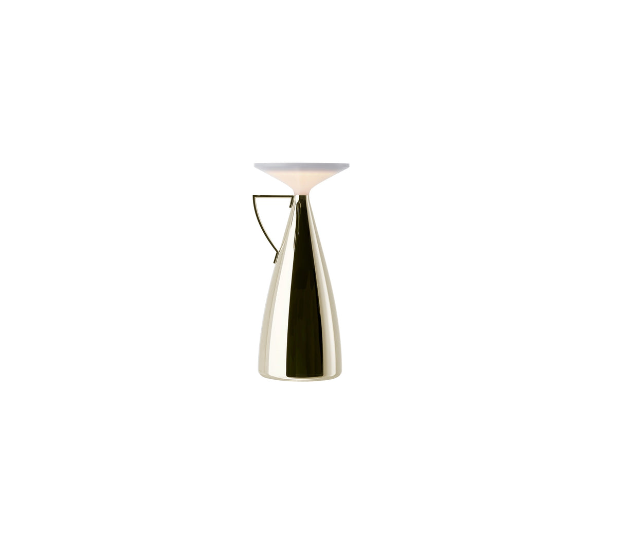 Camomille tafellamp van Kartell in metallic champagne, uitgeschakeld
