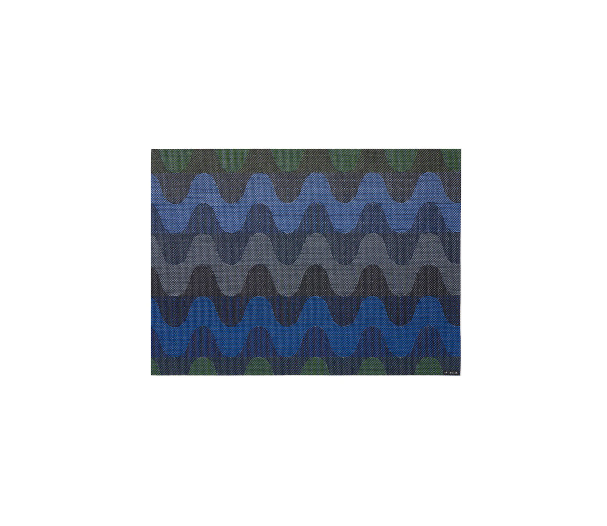 Chilewich Wiggle-Deep Sea placemat, rechthoekig, golvend patroon in blauwe en zwarte tinten