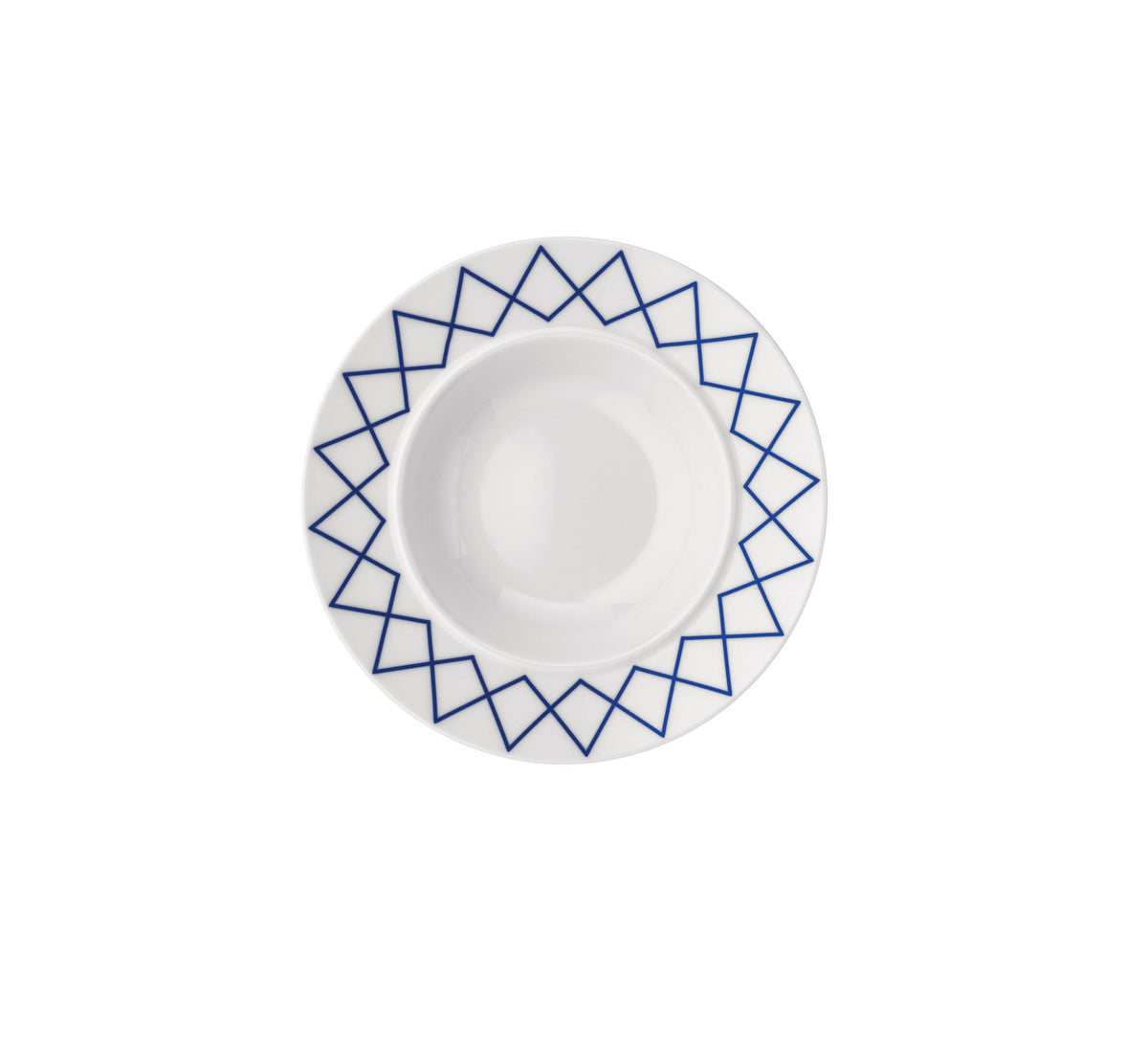 Diep bord My Beautiful China van Alessi, ontwerp Sottsass, bovenaanzicht