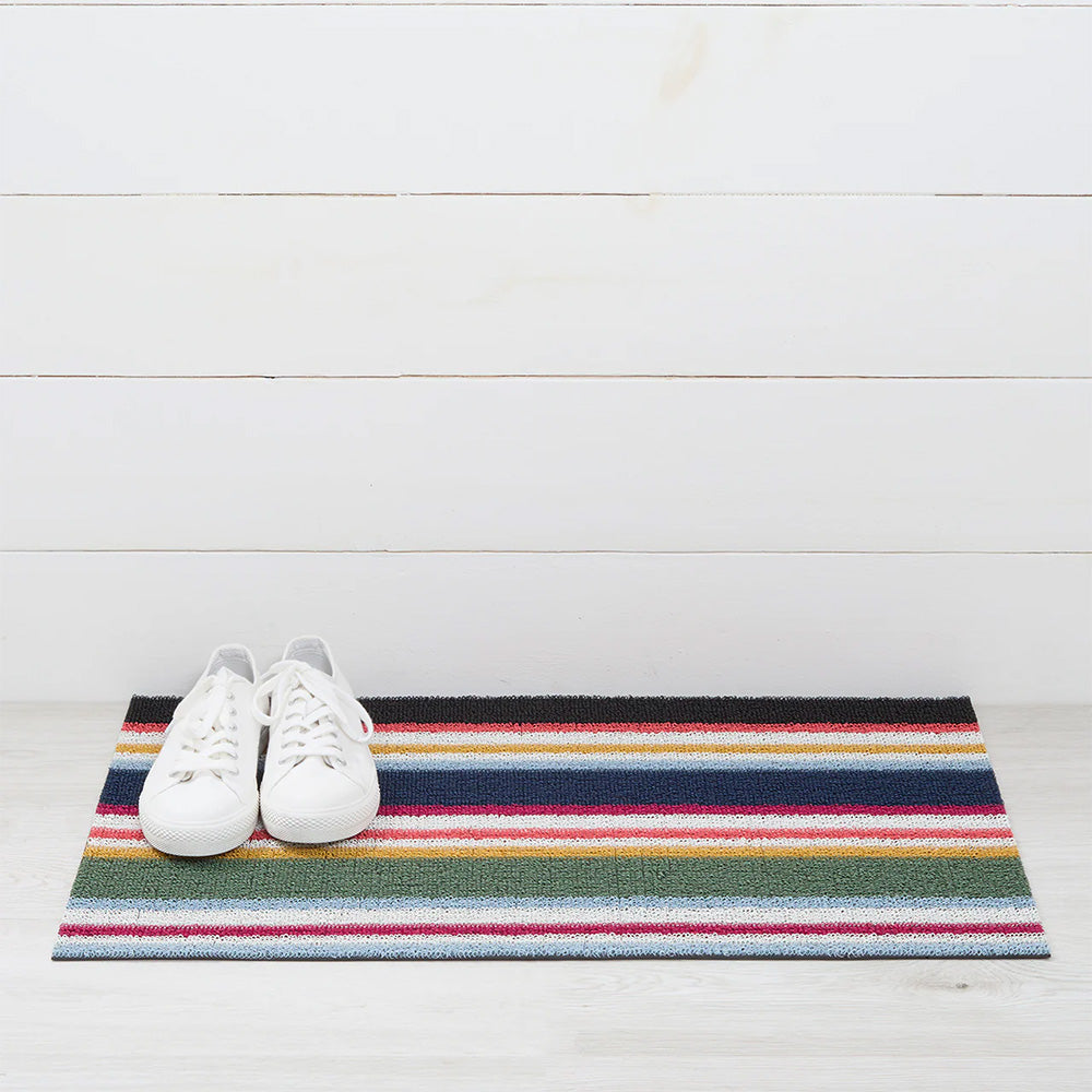 Chilewide deurmat Shuffle Stripe Petunia, 46 x 71 cm, met strepen in donker en licht