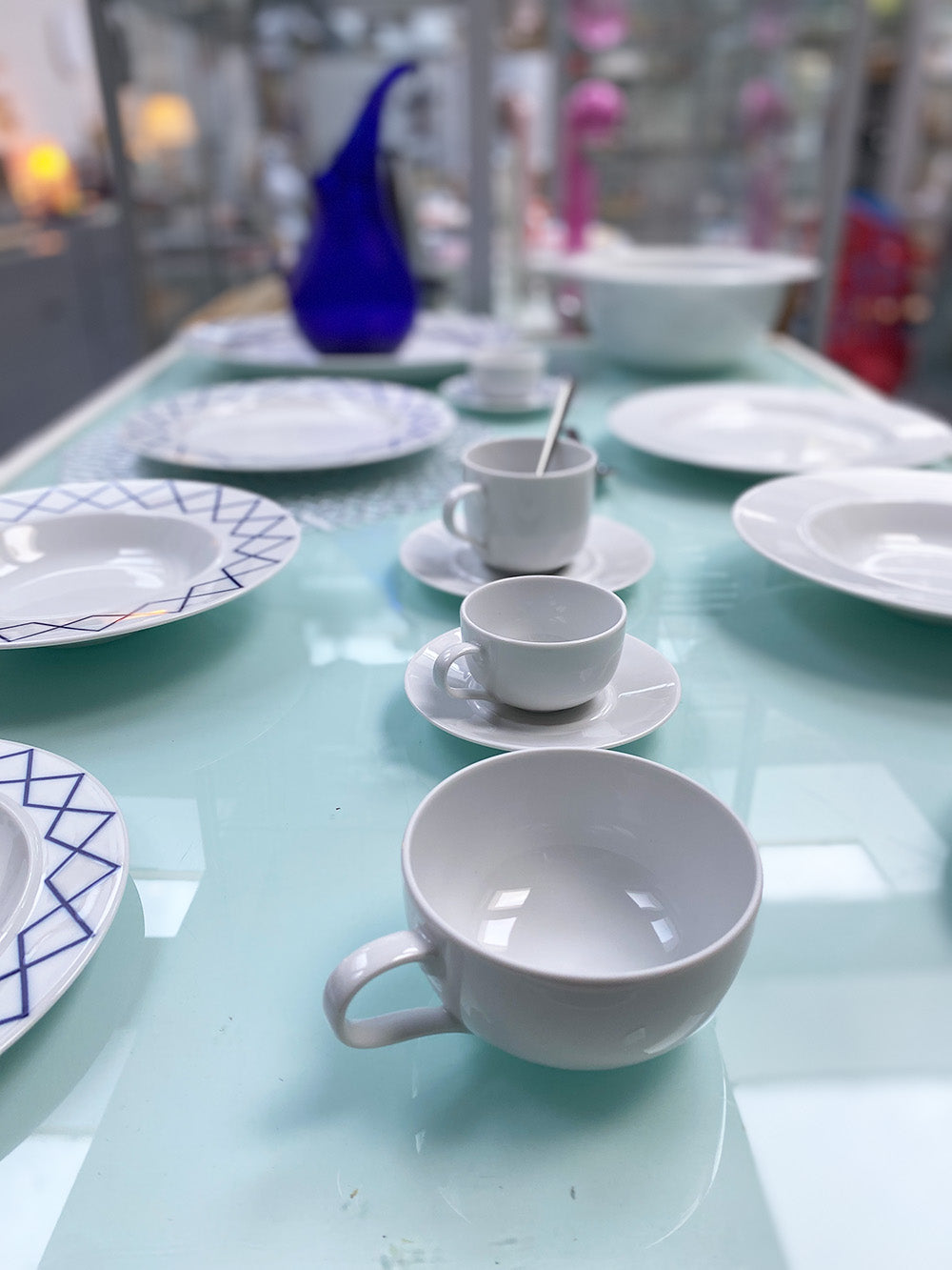 Cups from the Alessi La Bella Tavola series side by side in various sizes