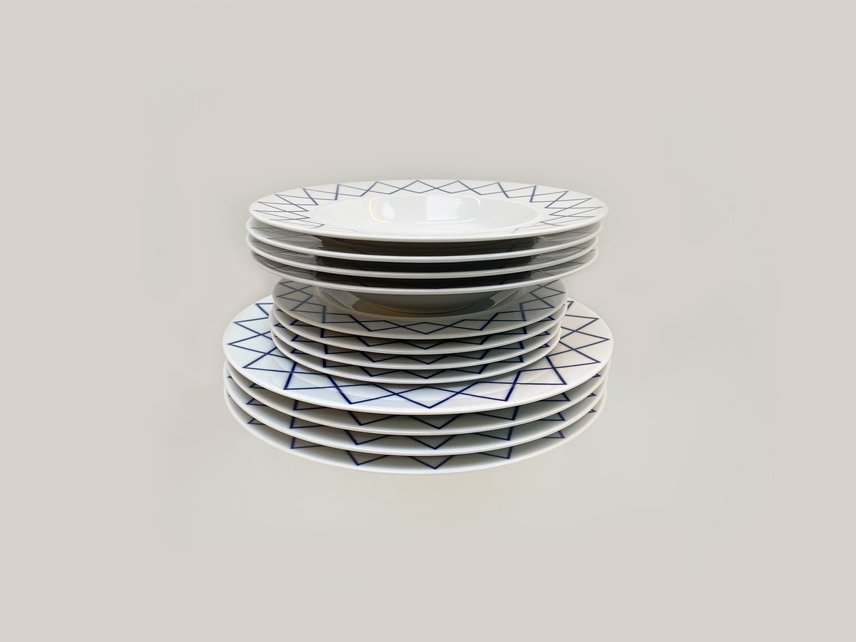Alessi My Beautiful China servies, stapel diner-, dessert- en diepe borden in wit porselein