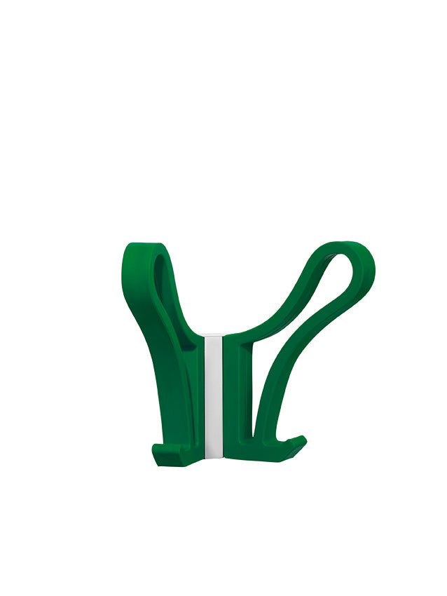 Alessi Luup Doppio wandhaken met twee haken, in groen