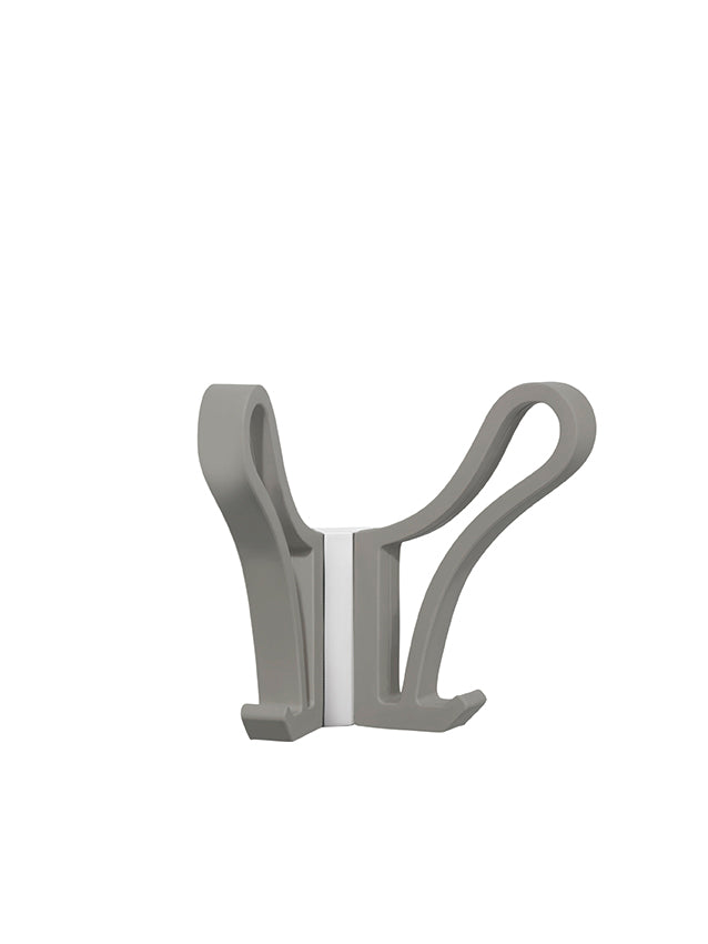 Alessi Luup Doppio dubbele wandhaken in kiezelgrijs