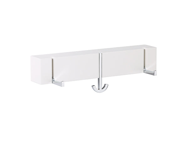 Alessi Ancora Tre wall coat rack with three hooks in white and chrome
