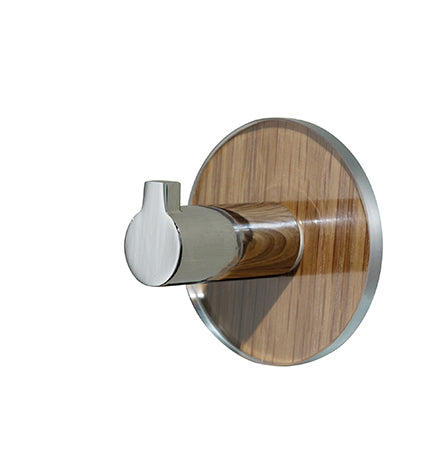 Alessi Visby wandhaak, rond, in eikenhout met chroom