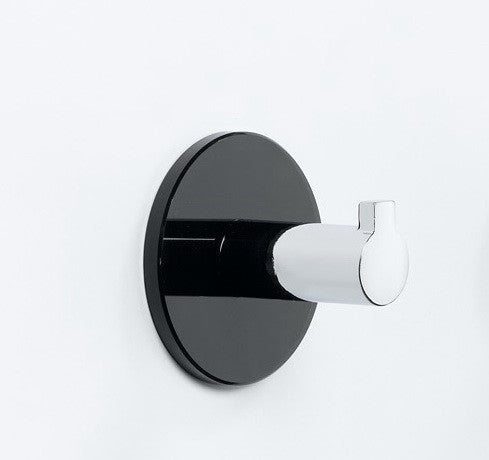 Alessi Visby wandhaak met ronde plaat in zwart en chroom