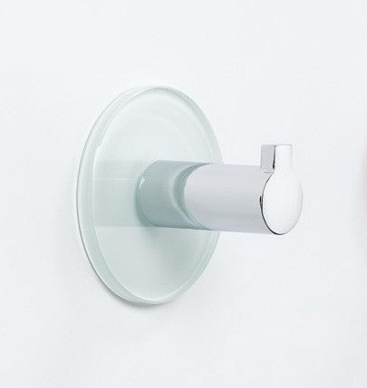 Alessi Visby wandhaak met ronde bevestigingsplaat, wit met chroom