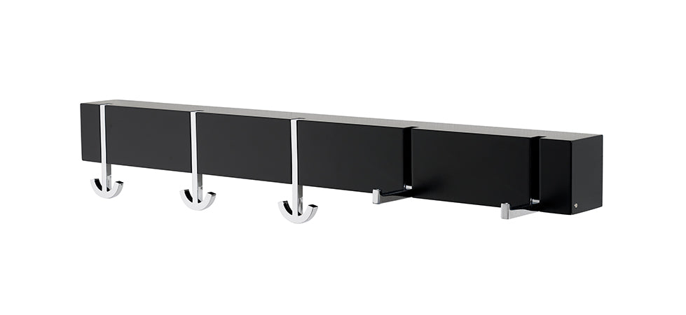 Alessi Ancora Cinque wall coat rack with hooks, black