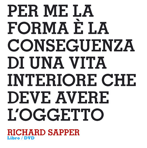 Alessi Design Interviews SAPPER, boek/dvd met interview van Richard Sapper, voorzijde met citaat