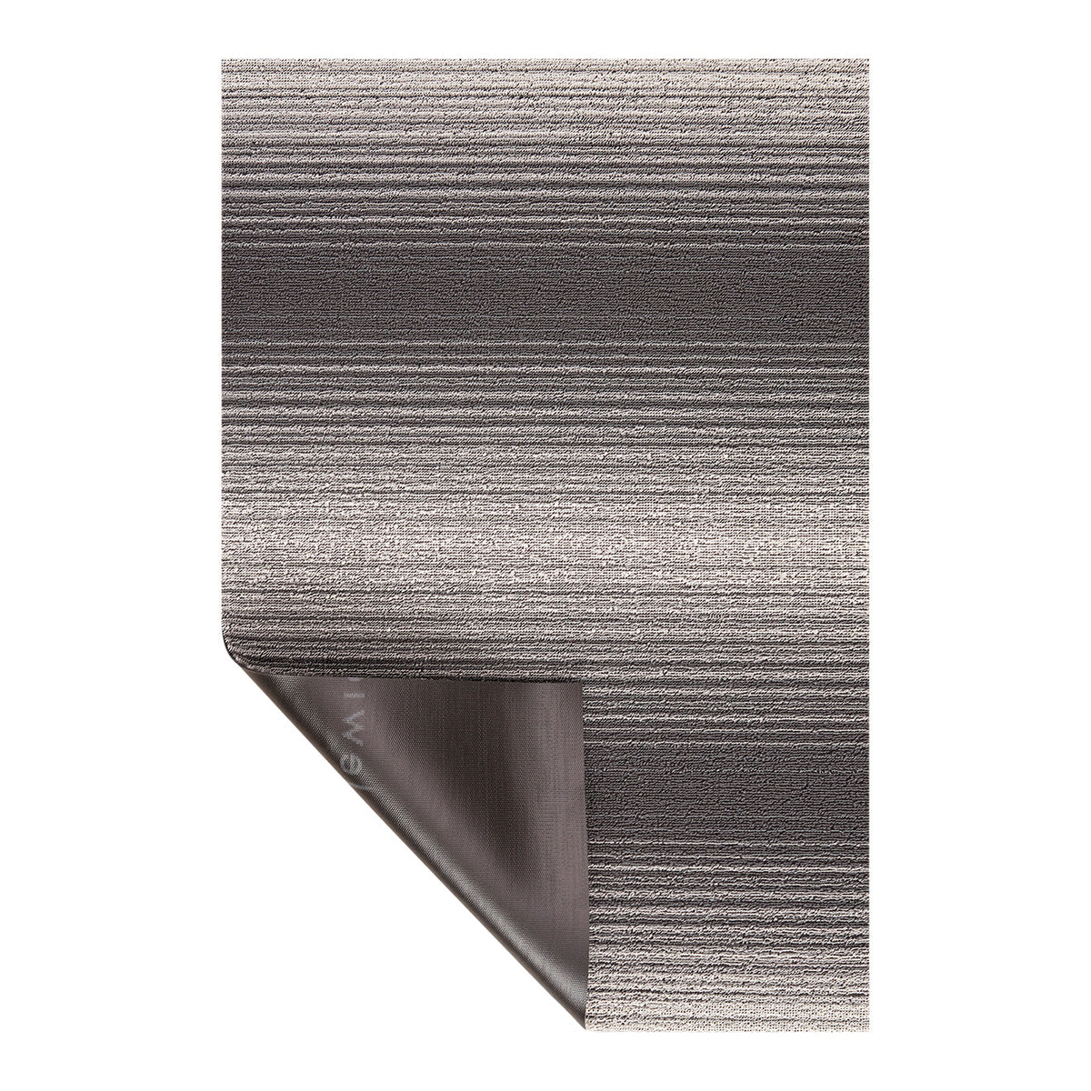 Hoek en rand van de Chilewich deurmat Fade Stripe Stone