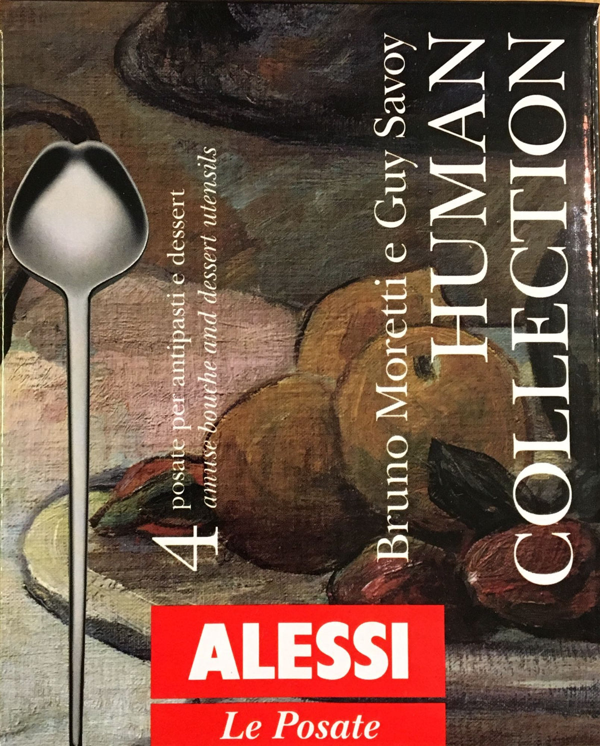 Alessi amuselepeltjes, verpakking van de laatste set, 4 stuks