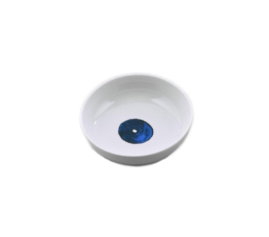 Los bakje van Itsumo katten water-bak van Alessi, wit met blauw motief