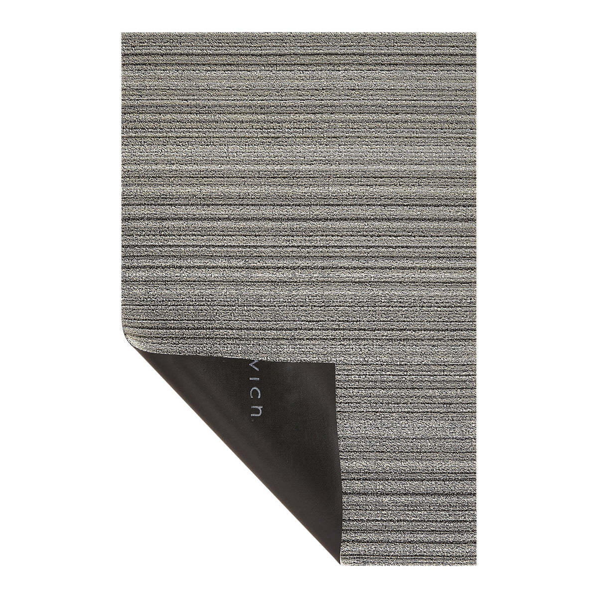 Hoek en rand van de Chilewich deurmat Skinny Stripe Birch
