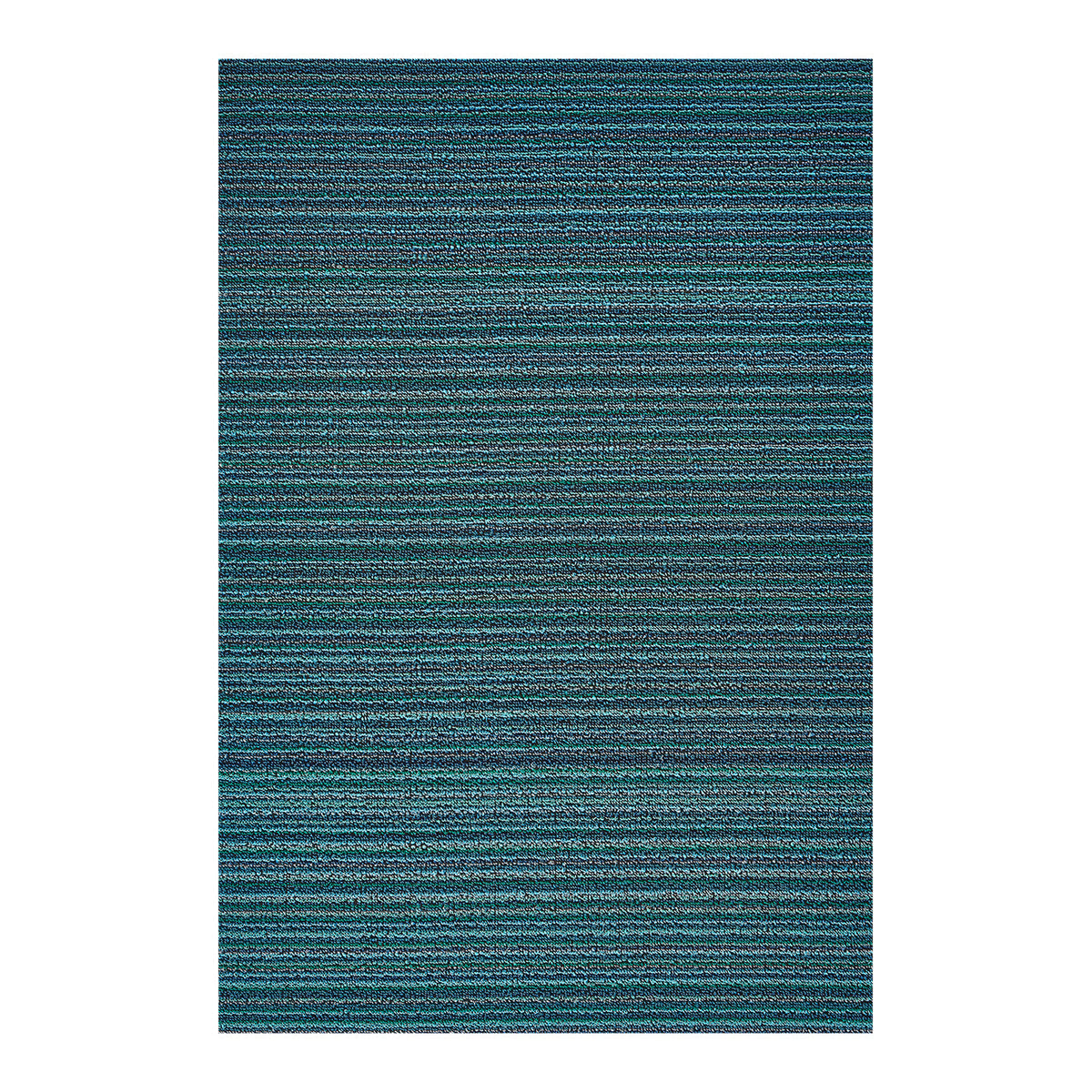 Chilewich deurmat Skinny Stripe Turquoise, van bovenaf gezien