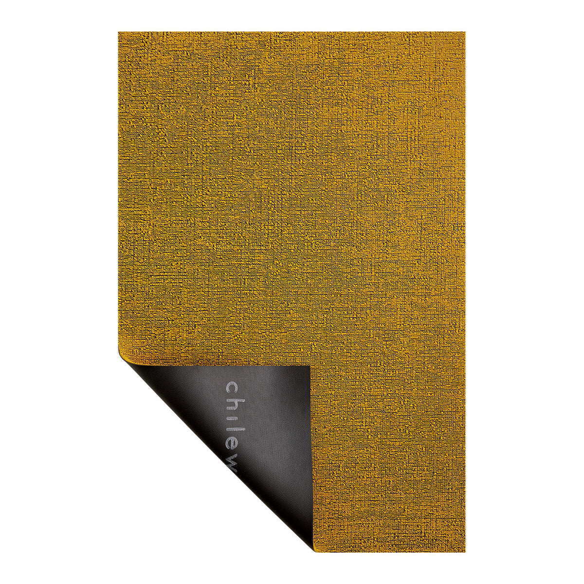 Hoek en rand van de Chilewich deurmat Solid Canary