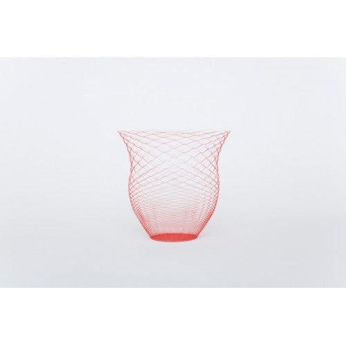 Alessi Air Vase Torafu, papieren vaas met uitvouwbaar rasterpatroon in rood