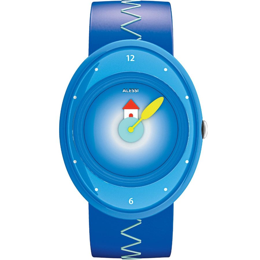 Alessi horlogebandje onderdeel voor AL20000, blauw met zigzagmotief